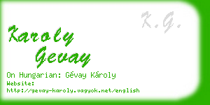 karoly gevay business card